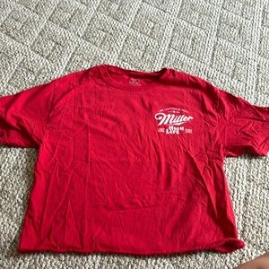 Miller high life red shirt cropped